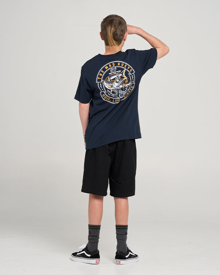 HOOKED CUDA | YOUTH SS TEE - NAVY