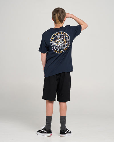HOOKED CUDA | YOUTH SS TEE - NAVY