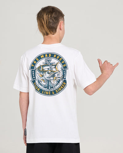 HOOKED CUDA | YOUTH SS TEE - WHITE