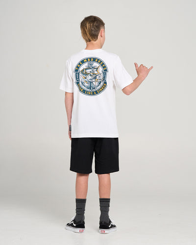 HOOKED CUDA | YOUTH SS TEE - WHITE
