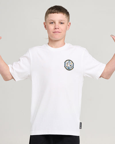 HOOKED CUDA | YOUTH SS TEE - WHITE