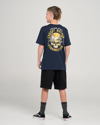 CAUGHT NOTHIN | YOUTH SS TEE - NAVY