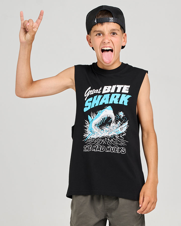 GREAT BITE SHARK | YOUTH MUSCLE - BLACK
