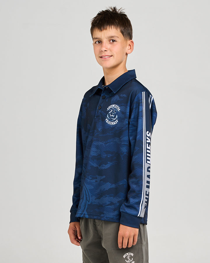 SAILOR ANCHOR | YOUTH UPF 50+ FISHING JERSEY - NAVY