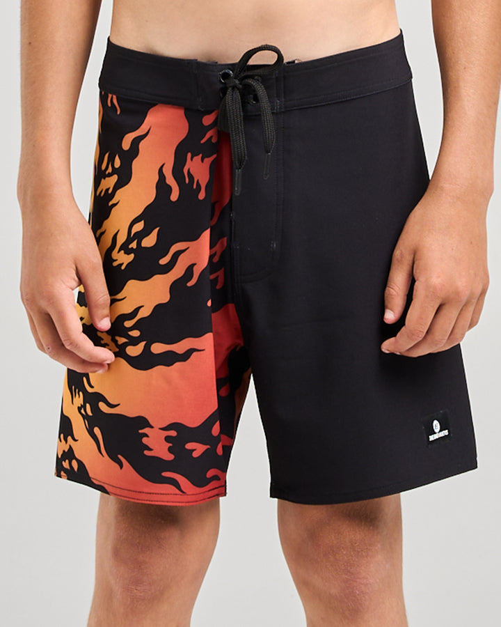 SKULL SPIRAL | YOUTH 17" BOARDSHORT - BLACK