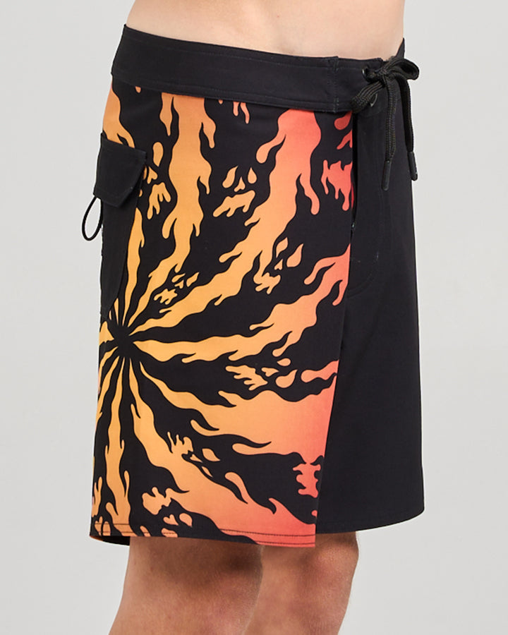 SKULL SPIRAL | YOUTH 17" BOARDSHORT - BLACK