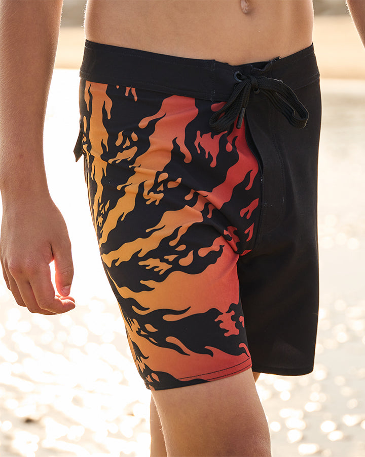 SKULL SPIRAL | YOUTH 17" BOARDSHORT - BLACK