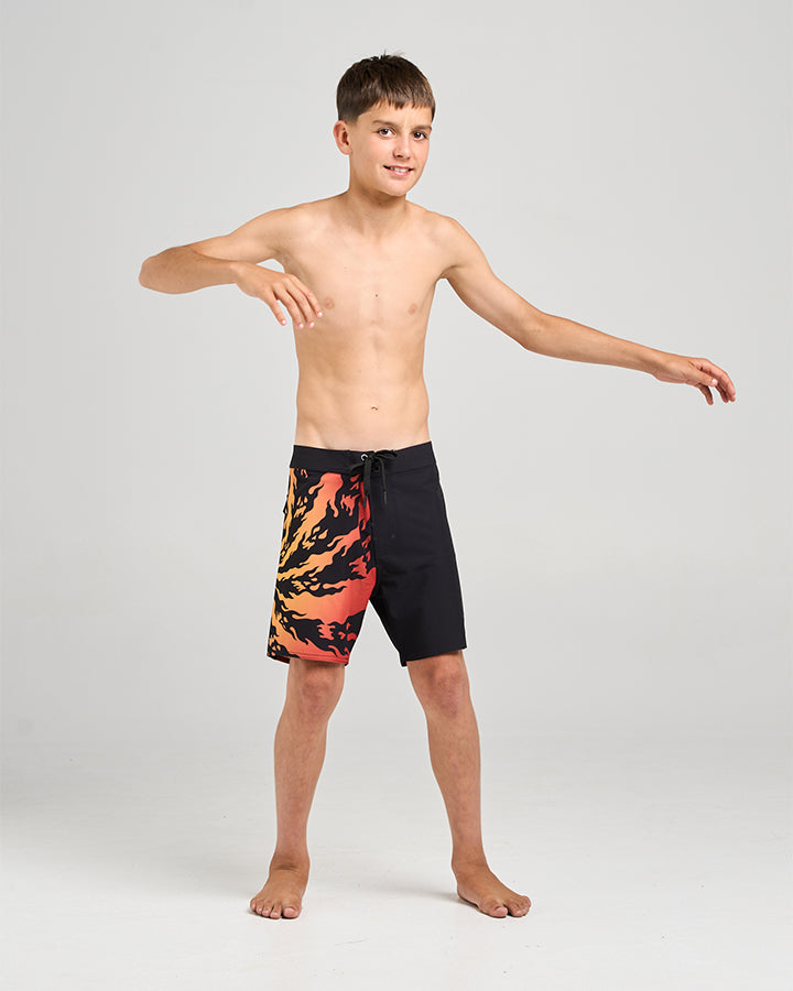 SKULL SPIRAL | YOUTH 17" BOARDSHORT - BLACK