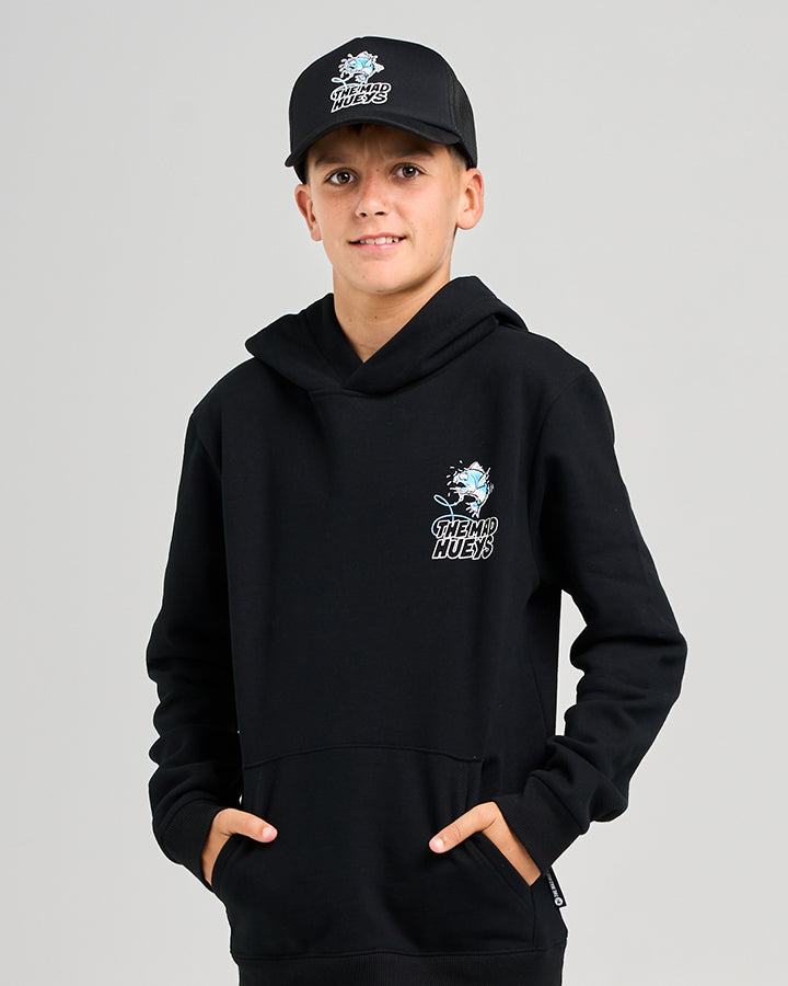 GREAT BITE SHARK | YOUTH HOODED PULLOVER - BLACK