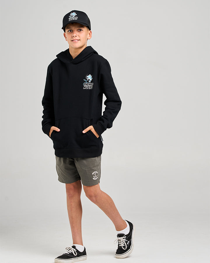 GREAT BITE SHARK | YOUTH HOODED PULLOVER - BLACK