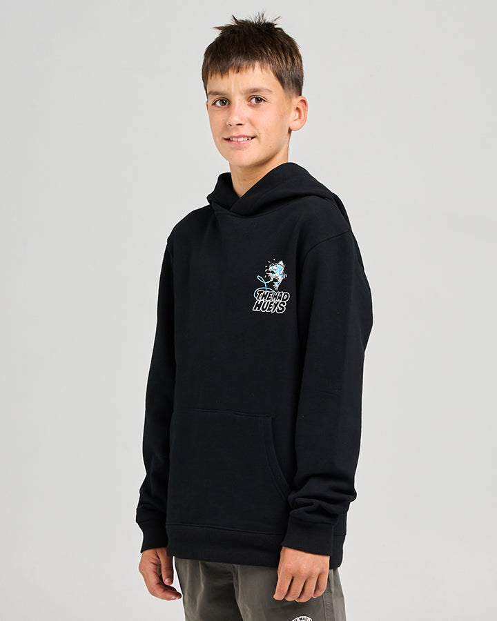 GREAT BITE SHARK | YOUTH HOODED PULLOVER - BLACK