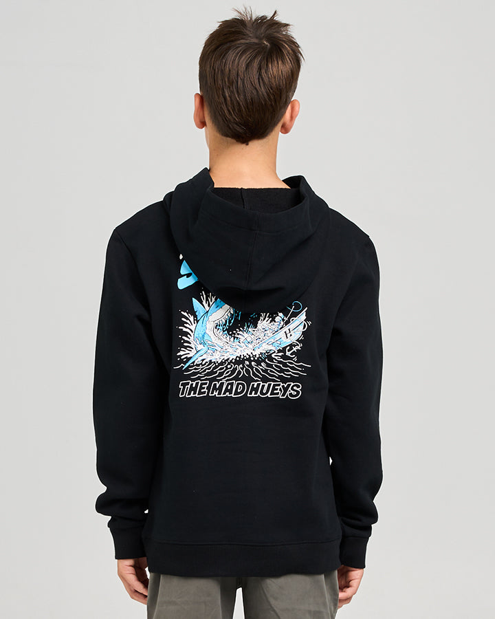 GREAT BITE SHARK | YOUTH HOODED PULLOVER - BLACK