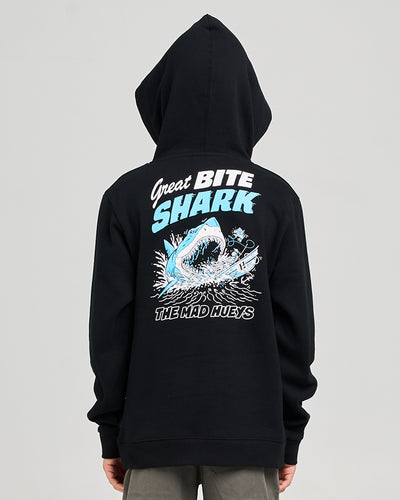 GREAT BITE SHARK | HOODED PULLOVER - BLACK
