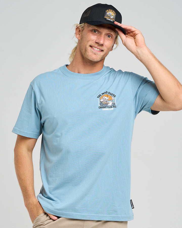 CAUGHT FK ALL ISLAND | SS TEE - STEEL BLUE