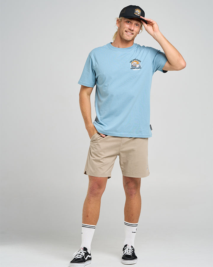 CAUGHT FK ALL ISLAND | SS TEE - STEEL BLUE