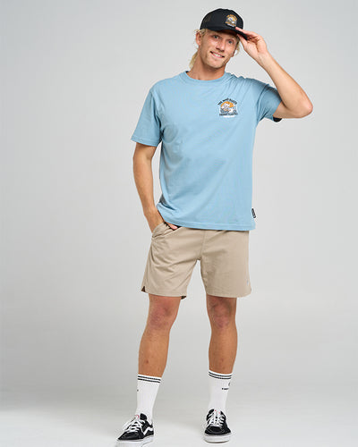 CAUGHT FK ALL ISLAND | SS TEE - STEEL BLUE