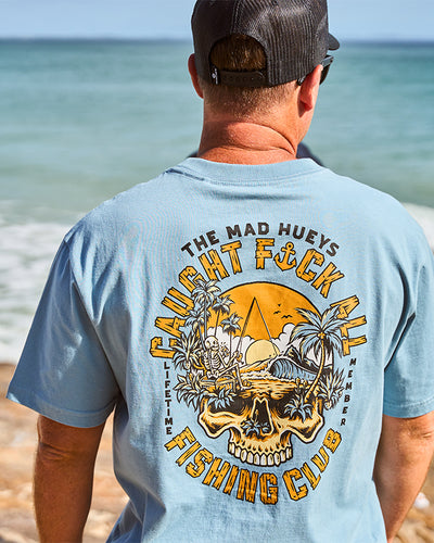 CAUGHT FK ALL ISLAND | SS TEE - STEEL BLUE