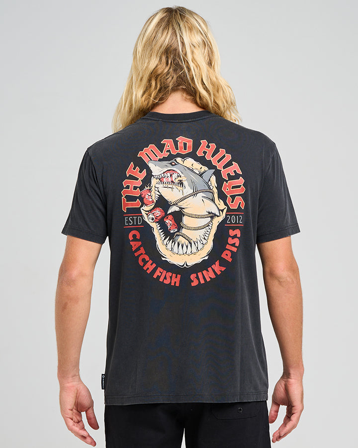 SHARK TINS | SS TEE - WASHED BLACK