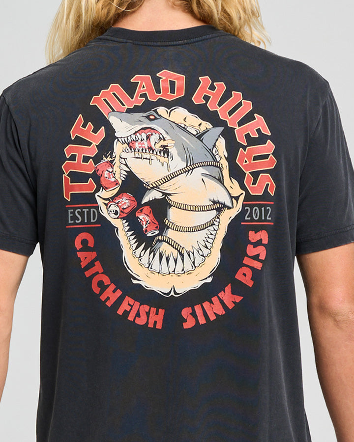 SHARK TINS | SS TEE - WASHED BLACK