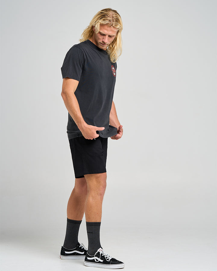 SHARK TINS | SS TEE - WASHED BLACK