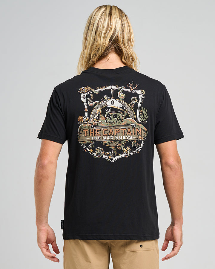 THE SEA CAPTAIN | SS TEE - BLACK – The Mad Hueys