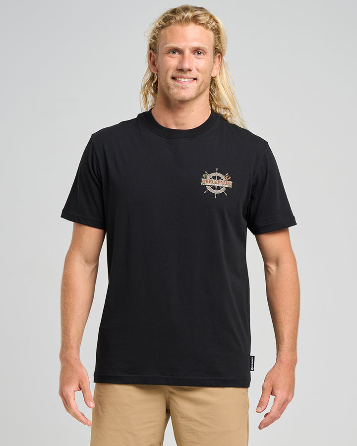 THE SEA CAPTAIN | SS TEE - BLACK – The Mad Hueys