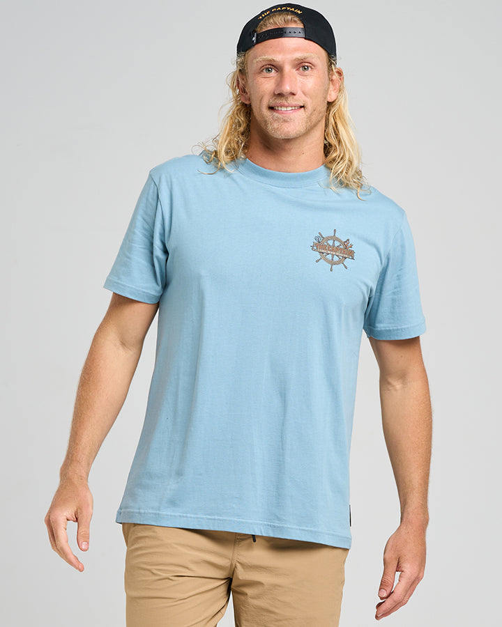 THE SEA CAPTAIN | SS TEE - STEEL BLUE