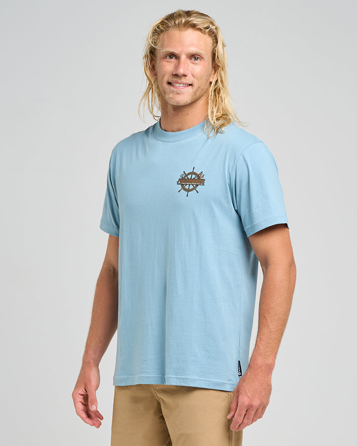 THE SEA CAPTAIN | SS TEE - STEEL BLUE