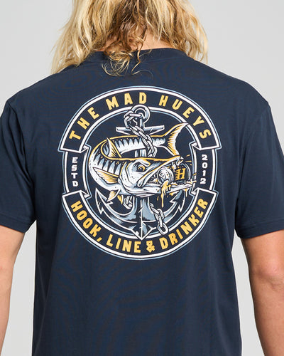 HOOKED CUDA | SS TEE - NAVY
