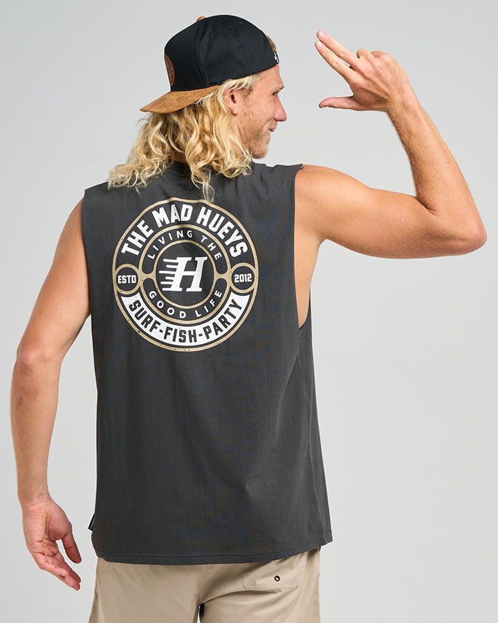 HUEYS GOOD LIFE | MUSCLE - VINTAGE BLACK