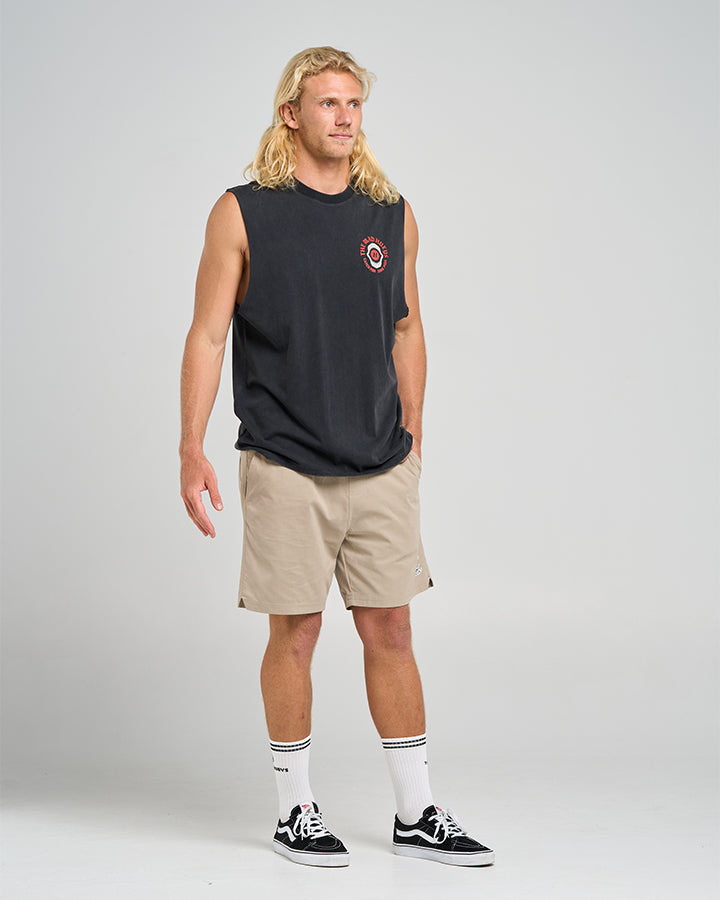 SHARK TINS | MUSCLE - WASHED BLACK