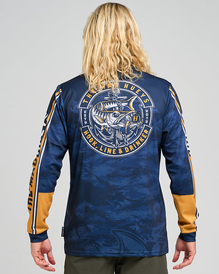 HOOKED CUDA | UPF 50+ FISHING JERSEY - NAVY