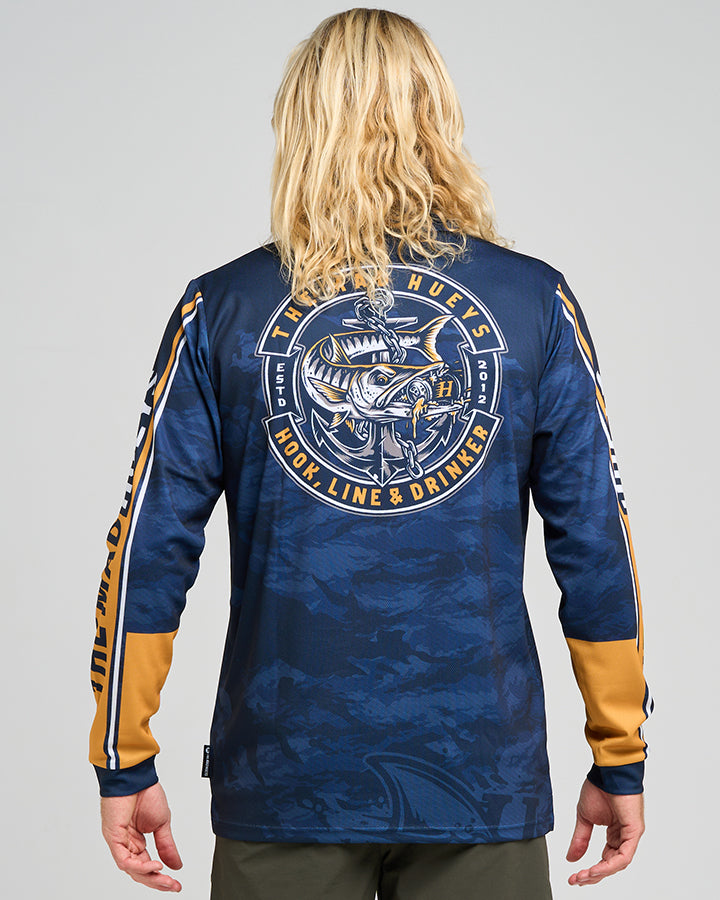 HOOKED CUDA | UPF 50+ FISHING JERSEY - NAVY