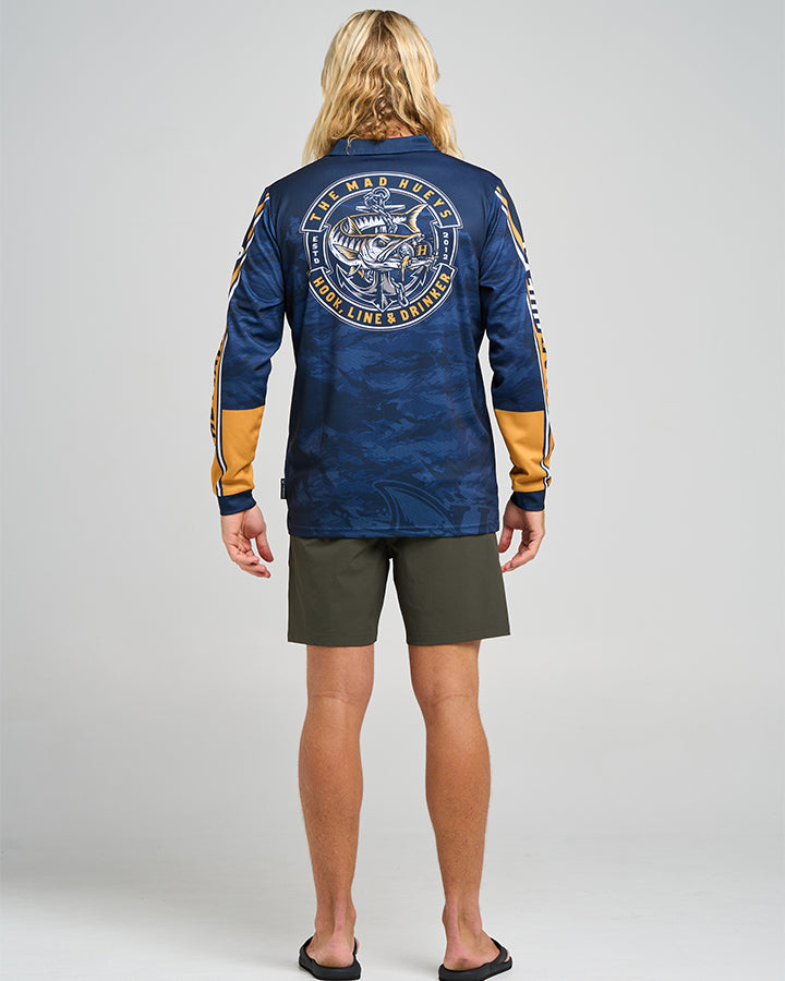 HOOKED CUDA | UPF 50+ FISHING JERSEY - NAVY