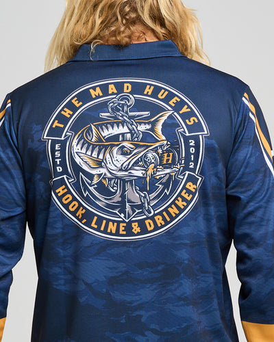 HOOKED CUDA | UPF 50+ FISHING JERSEY - NAVY