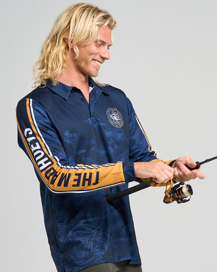 HOOKED CUDA | UPF 50+ FISHING JERSEY - NAVY