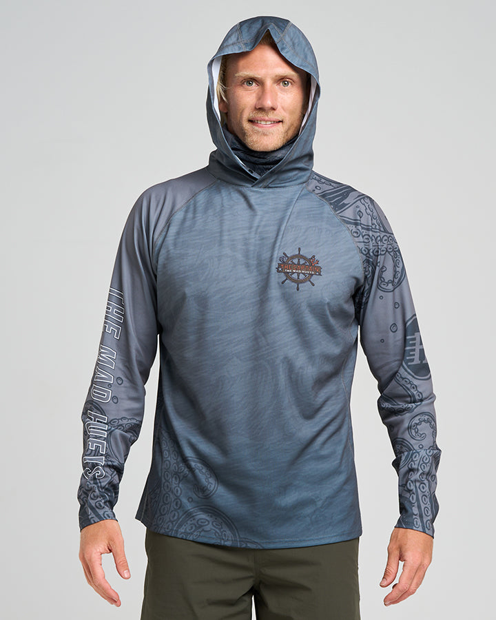 THE SEA CAPTAIN | UPF 50+ HOODED FISHING JERSEY - STEEL BLUE