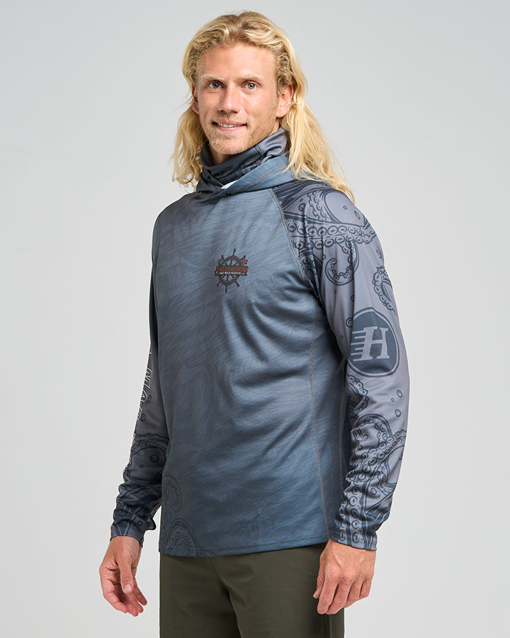THE SEA CAPTAIN | UPF 50+ HOODED FISHING JERSEY - STEEL BLUE