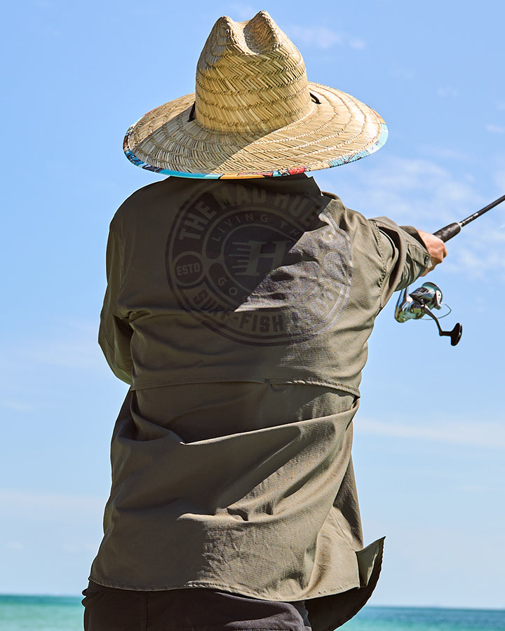 HUEYS GOOD LIFE | UPF 50+ FISHING SHIRT - OIL GREEN