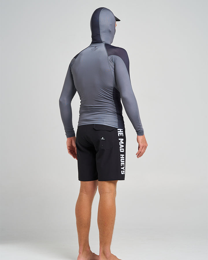 HUEYS CORP | LS HOODED RASHIE - CHARCOAL