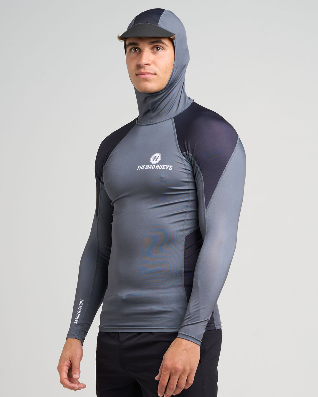 HUEYS CORP | LS HOODED RASHIE - CHARCOAL
