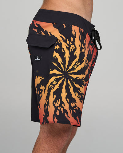 SKULL SPIRAL | 18" BOARDSHORT - BLACK