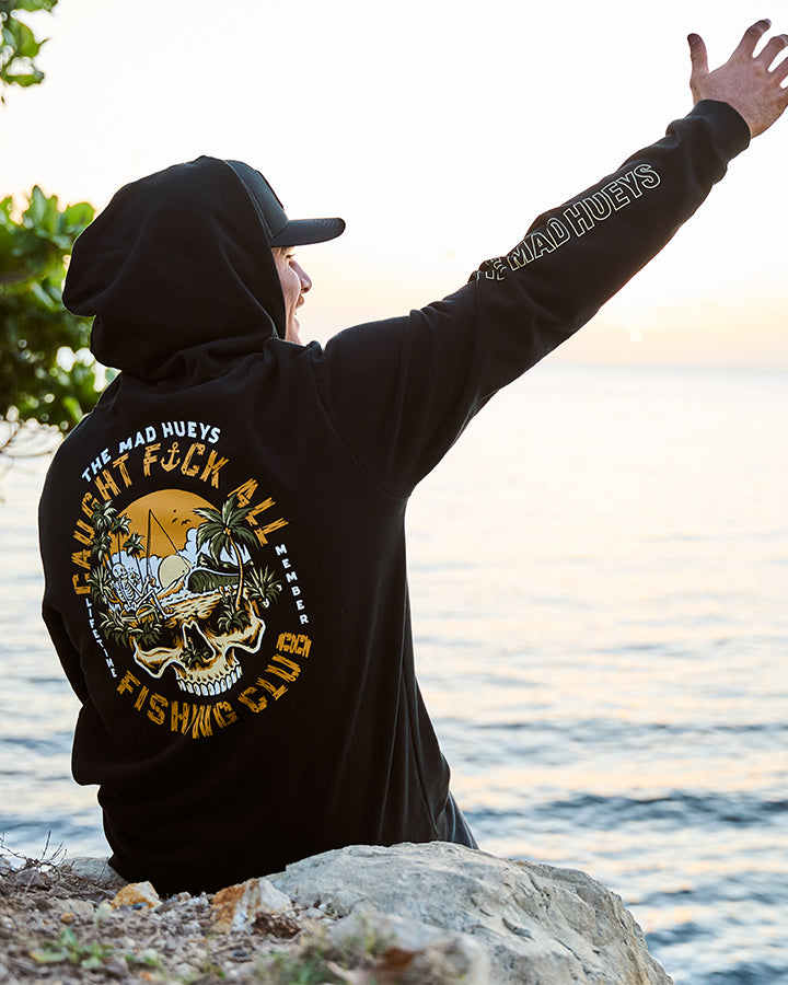 CAUGHT FK ALL ISLAND | HOODED PULLOVER - BLACK