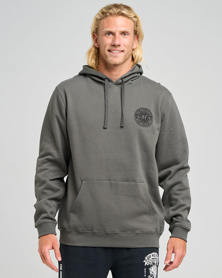HUEYS GOOD LIFE | HOODED PULLOVER - CHARCOAL