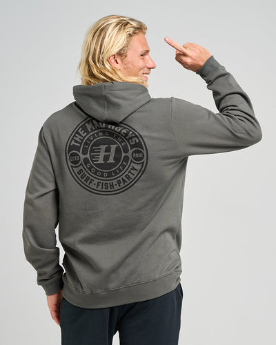 HUEYS GOOD LIFE | HOODED PULLOVER - CHARCOAL