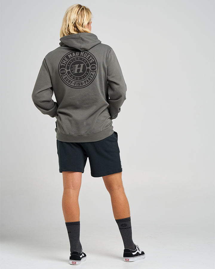 HUEYS GOOD LIFE | HOODED PULLOVER - CHARCOAL