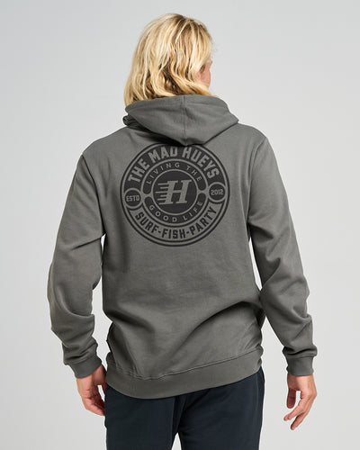 HUEYS GOOD LIFE | HOODED PULLOVER - CHARCOAL