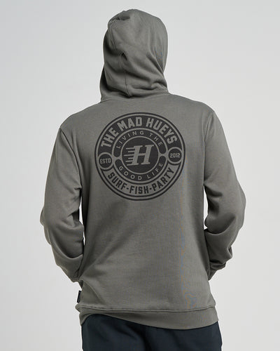 HUEYS GOOD LIFE | HOODED PULLOVER - CHARCOAL