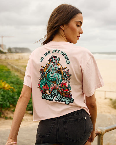 TAIL UNTOLD | WOMENS CROP SS TEE - FAIRY FLOSS