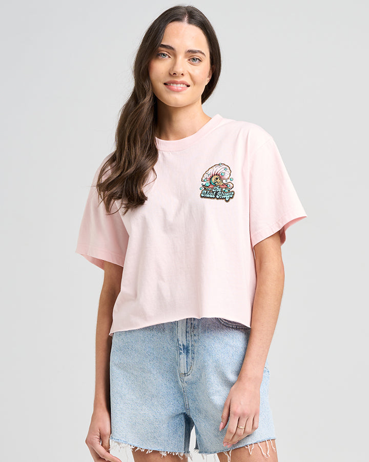 TAIL UNTOLD | WOMENS CROP SS TEE - FAIRY FLOSS